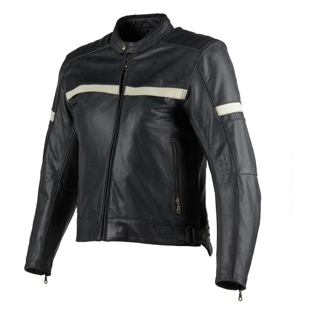 NWT Bilt Alder 2 Motorbike Cafe Racer Leather Jacket Mens XL Armored Zip Heavy